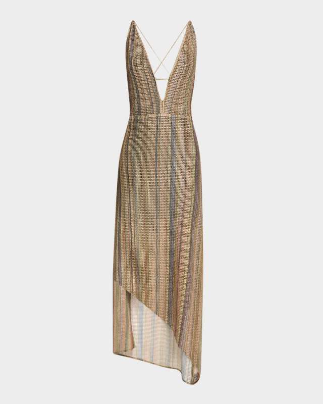 Emman Plunge-Neck Asymmetric Knit Dress